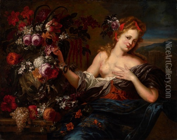 Flora - An Allegory Of Spring Oil Painting - Pieter Abrahamsz Ykens