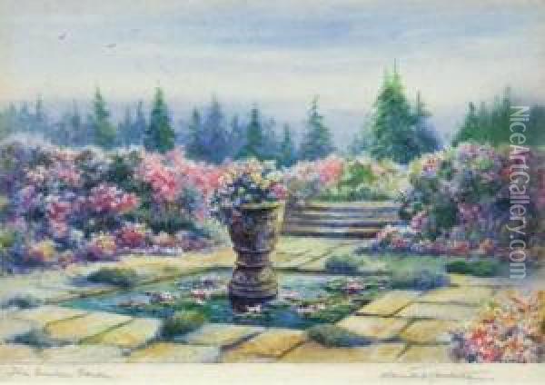 The Sunken Garden Oil Painting - Claude Hamilton Rowbotham