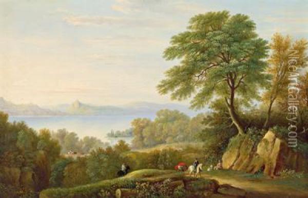 Englische Landschaft Mit Dem Lake Windermere In Der Grafschaft Cumbria Oil Painting - Hilton L. Pratt