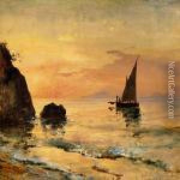 Sunset Nearsorrento Oil Painting - Carl Frederick Sorensen