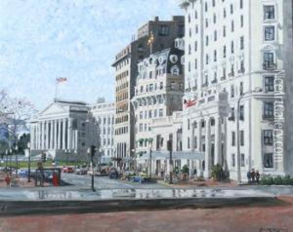The Treasury Building Oil Painting - Christopher David Williams