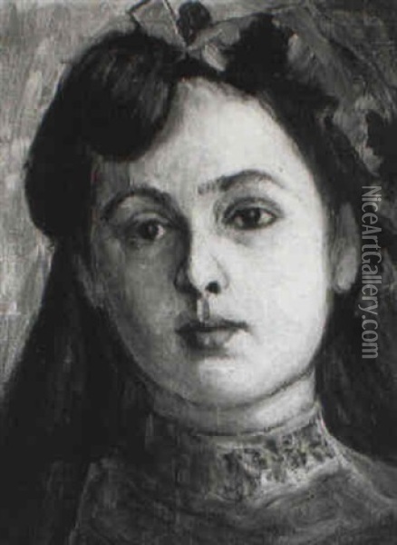 Portrait Presume De Marie Bashkirtseff Oil Painting - Jules Bastien-Lepage