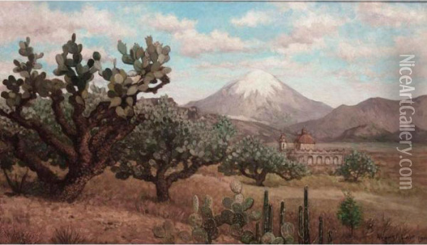 Popocatepetl Oil Painting - August Lohr