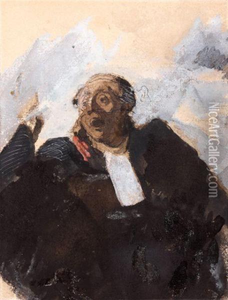 L'avocat Oil Painting - Honore Daumier