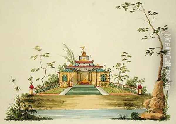 Design for a Chinese Temple 2 Oil Painting - G. Landi
