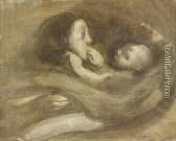 Mere Et Son Enfant Oil Painting - Eugene Carriere