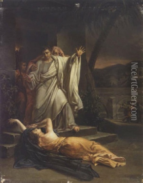Scene Tiree De L'antiquite Oil Painting - Louis-Charles-Auguste Couder