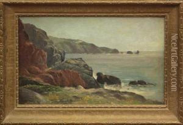 Coastal Landscape Oil Painting - Thomas Henry Rabjohn