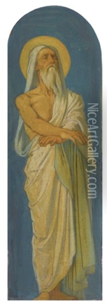 Jacob, Study For The Decoration Of The Nave Of Saint-germain-des-pres, Paris Oil Painting - Hippolyte Jean Flandrin