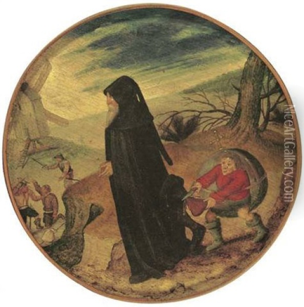 The Misanthrope Oil Painting - Pieter Brueghel the Younger