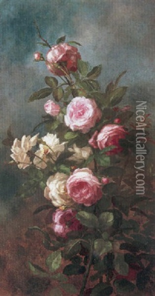 Ruskinian Roses Oil Painting - Anna Eliza Hardy