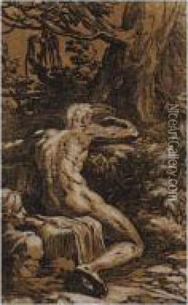 Narcissus And Echo (b.xii, 148.13) Oil Painting - Antonio Da Trento