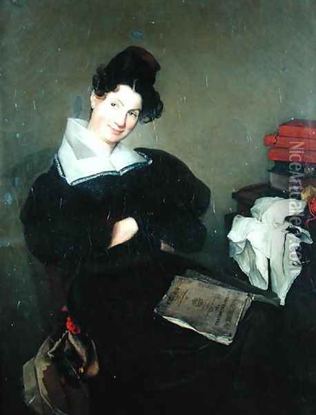 Portrait of Madame Bail, c.1830 Oil Painting - Pigal, Edme Jean