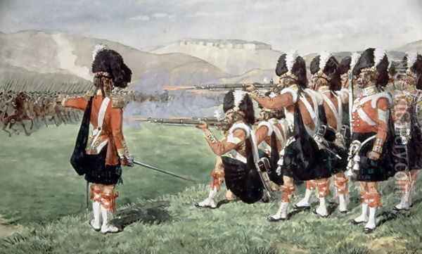 The Thin Red Line, 1854 Oil Painting - Richard Simkin