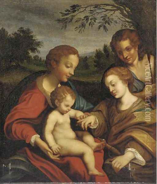 The Mystic Marriage of Saint Catherine 2 Oil Painting - Antonio Allegri da Correggio
