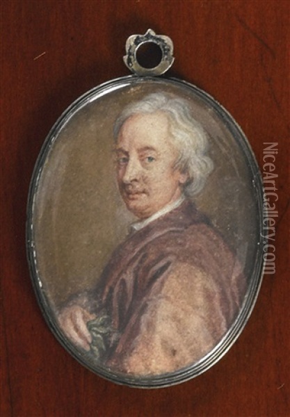 A Miniature Of John Dryden Oil Painting - George Vertue