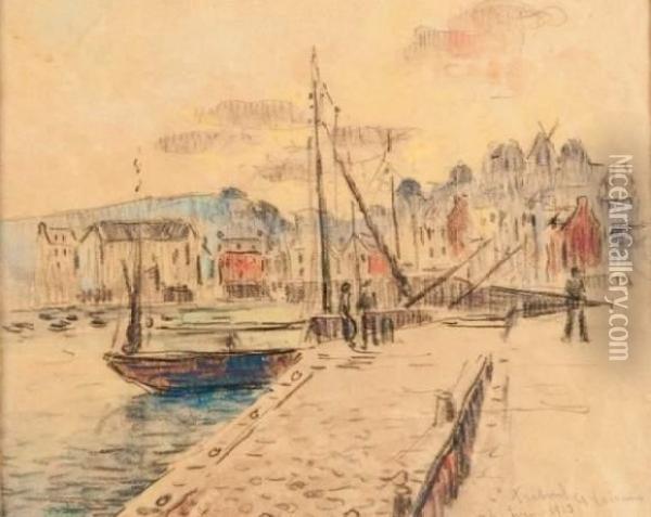 Le Port De Treboul Oil Painting - Gustave Loiseau