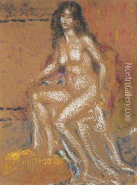 Zittend Naakt Oil Painting - Georges Lemmen