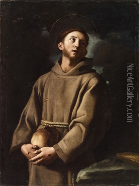Saint Francis Oil Painting - Giovanni Domenico Cerrini