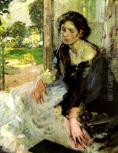 In The Shadow Oil Painting - Richard Edward Miller