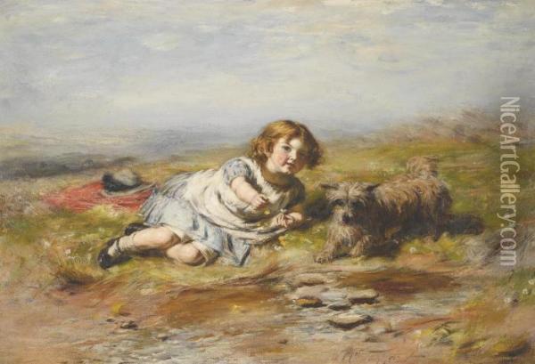 Playmates, Gracie Oil Painting - William McTaggart