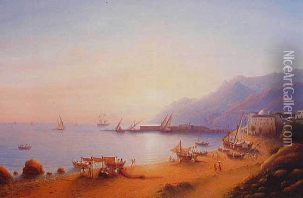 Wybrzeze Wloskie Oil Painting - Wilhelm Brucke