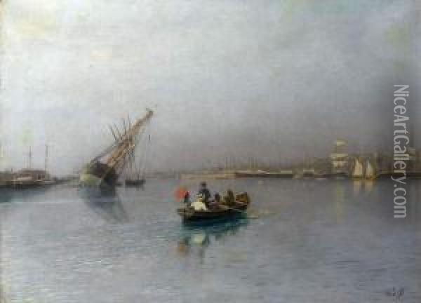 Harbour Scene Oil Painting - Lef Feliksovich Lagorio