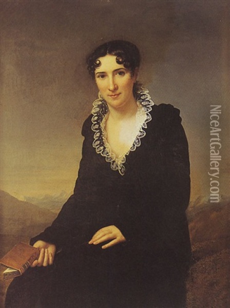 Portrait De Madame Desmarest Oil Painting - Henriette Lorimier