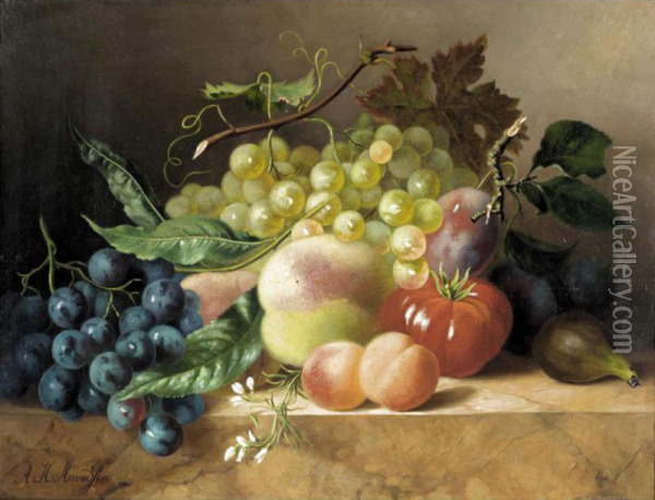 Still Life Of Fruit Oil Painting - Arentina Hendrica Arendsen