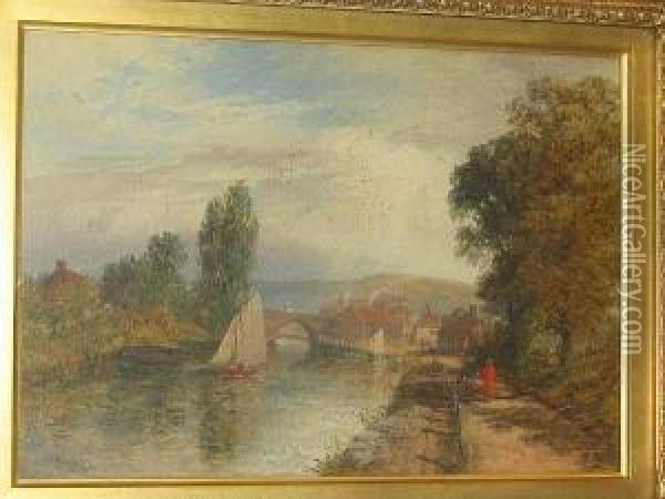 Chiswick Bridge Oil Painting - Alfred Dawson