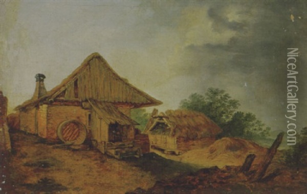 Farmyard Oil Painting - Adriaen Jansz van Ostade
