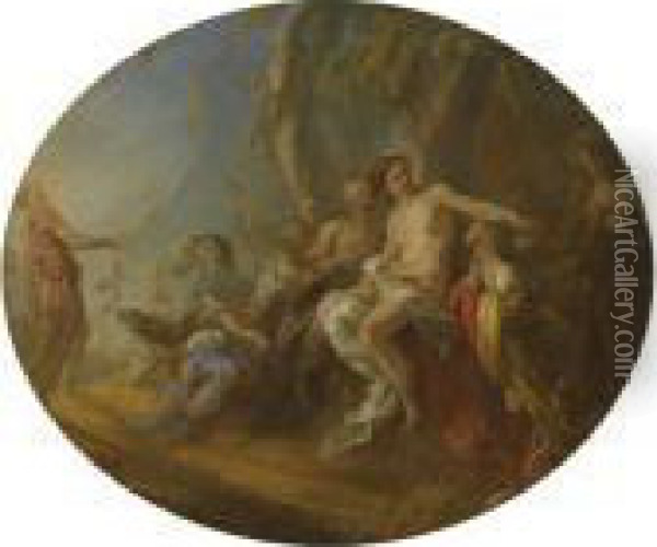Diana And Actaeon Oil Painting - Francois Lemoine (see Lemoyne)