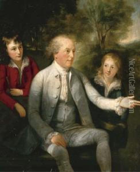 Portrait Of A Gentleman, Three-quarter-length Oil Painting - Thomas Hickey