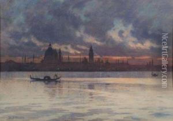 Venice At Night Oil Painting - Harold Broadfield Warren