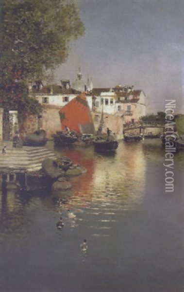 Venetian Fisherman Oil Painting - Martin Rico y Ortega
