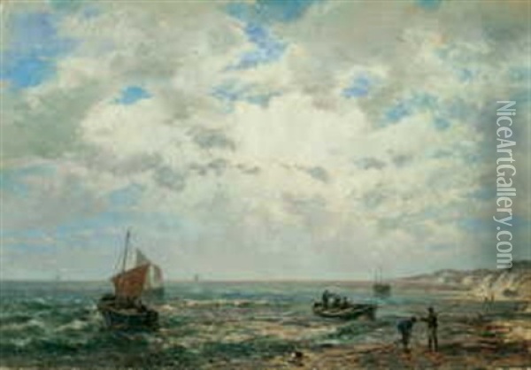 Fischerboote Vor Der Kuste Oil Painting - Friedrich Ernst Morgenstern