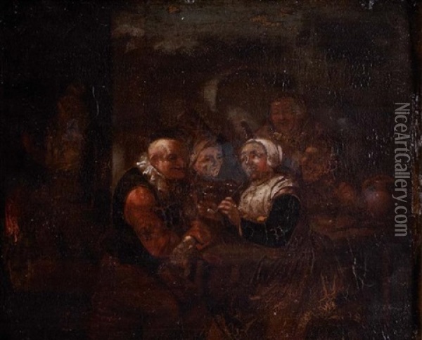 Scene De Taverne Oil Painting - Egbert van Heemskerck the Younger