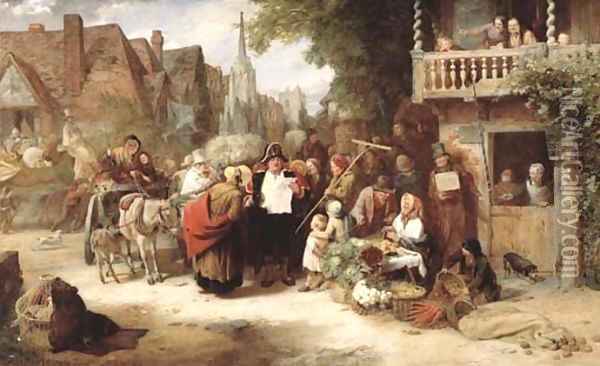 Market Day, the arrival of the Hippodrome Oil Painting - George Bernard O'Neill