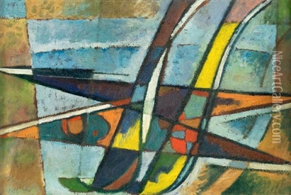 Entenflug (+ Meereslandschaft Mit Boot, Verso) Oil Painting - Kurt Scheele