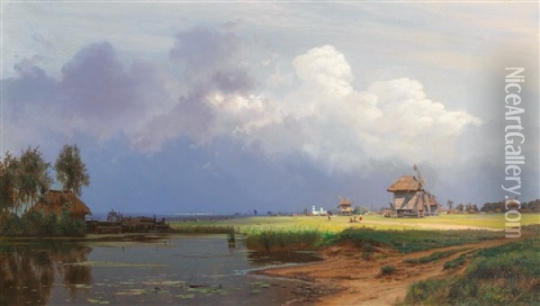 Before The Rain Oil Painting - Iosif Evstafevich Krachkovsky