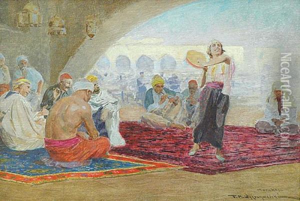 Tancerka Z Tamburynem Oil Painting - Feliks M. Wygrzywalski
