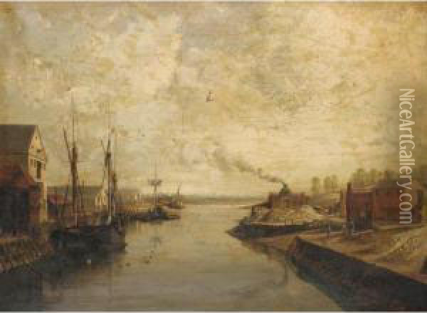 From The Bridge, Maldon, Essex Oil Painting - Robert Nightingale