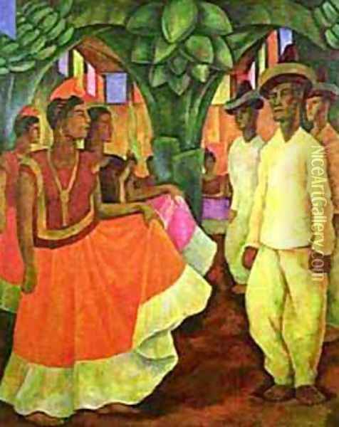 Dance In Tehuantepec 1928 Oil Painting - Diego Rivera