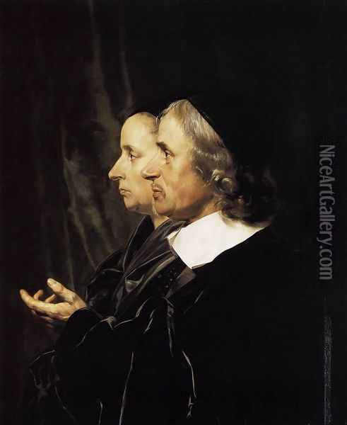 Portrait of the Artist's Parents c. 1660 Oil Painting - Jan De Bray