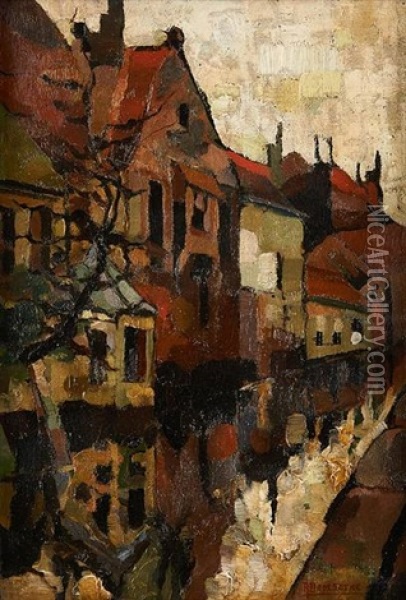 Vue Du Canal Oil Painting - Albert Droesbeke