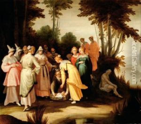 Finding Of Moses Oil Painting - Cornelis Cornelisz Van Haarlem