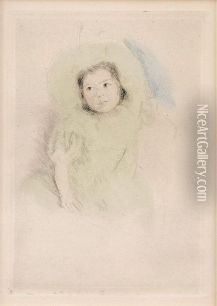 Margot Wearing A Bonnet Oil Painting - Mary Cassatt