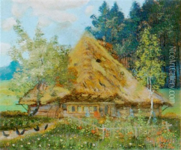 Bauernhaus Bei Zofingen Oil Painting - Johann Othmar Doebeli