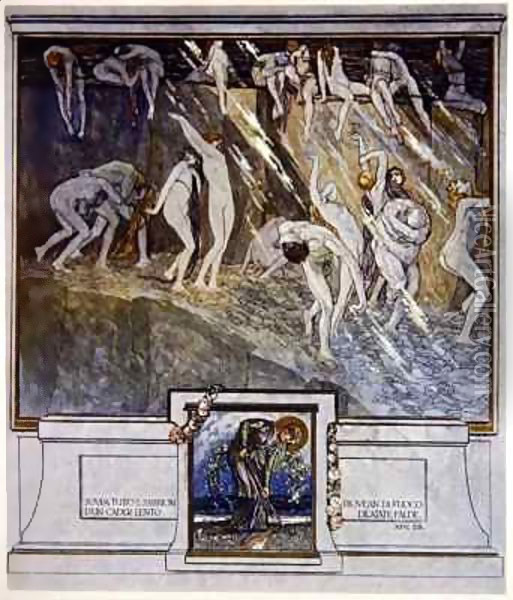 Illustration from Dante's 'Divine Comedy', Inferno, Canto XIV. 28 Oil Painting - Franz von (Choisy Le Conin) Bayros