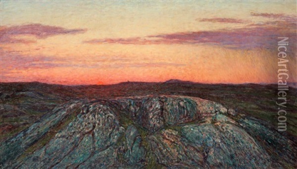 Skymning Hallandskusten Oil Painting - Karl Nordstroem